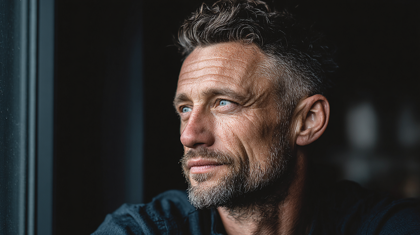 Сильний та впевнений чоловік середнього віку, що символізує трансформацію